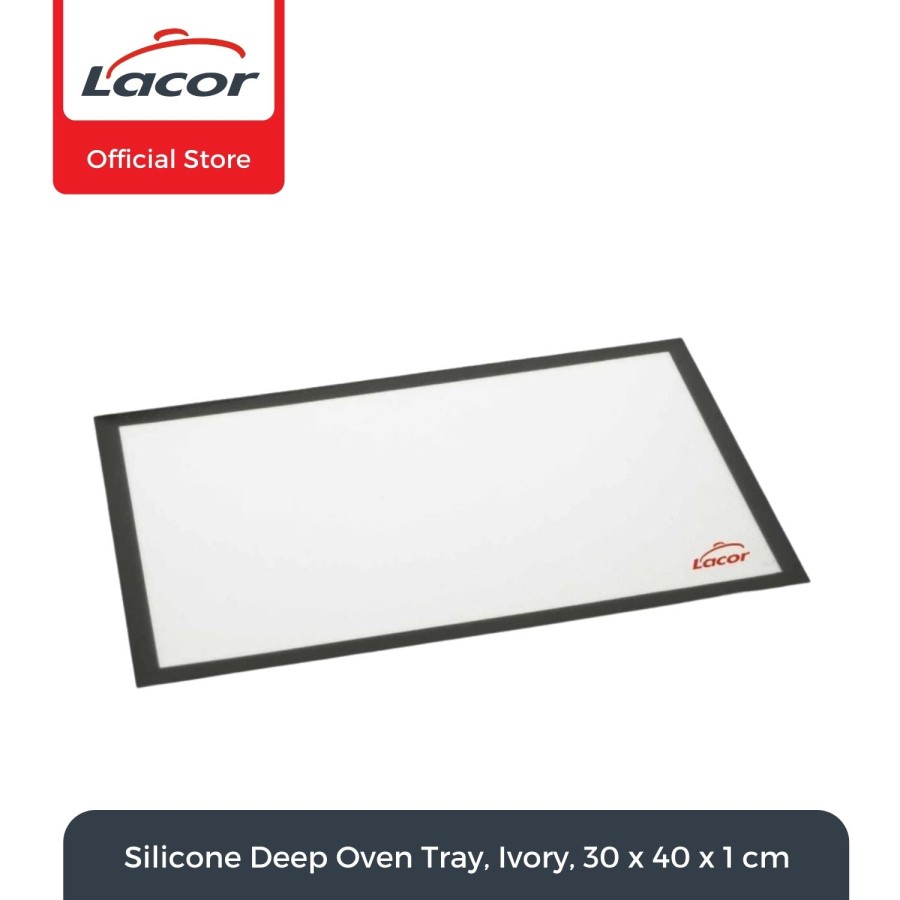 Lacor - Silicone Deep Oven Tray, Ivory, 30 x 40 x 1 cm